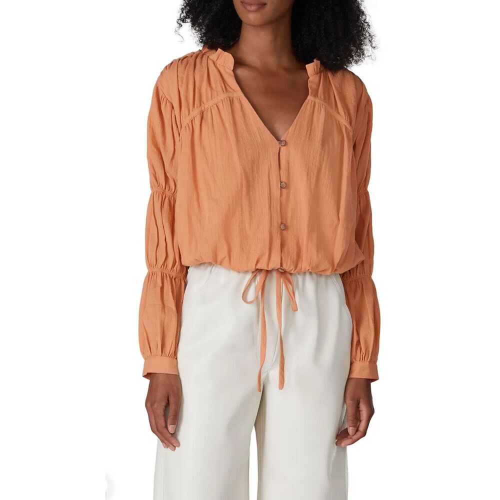 Love, Whit by Whitney Port Sand Stone Peasant Top Rent The Runway Pre-Loved XS $ - Picture 5 of 5